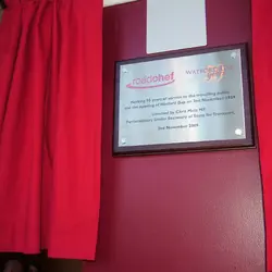  - Plaque commemorating the 5th anniversary of Watford Gap